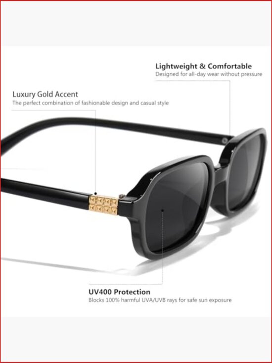 Retro Rectangle Sunglasses UV400 Protection Small Square Frame Y2K Style